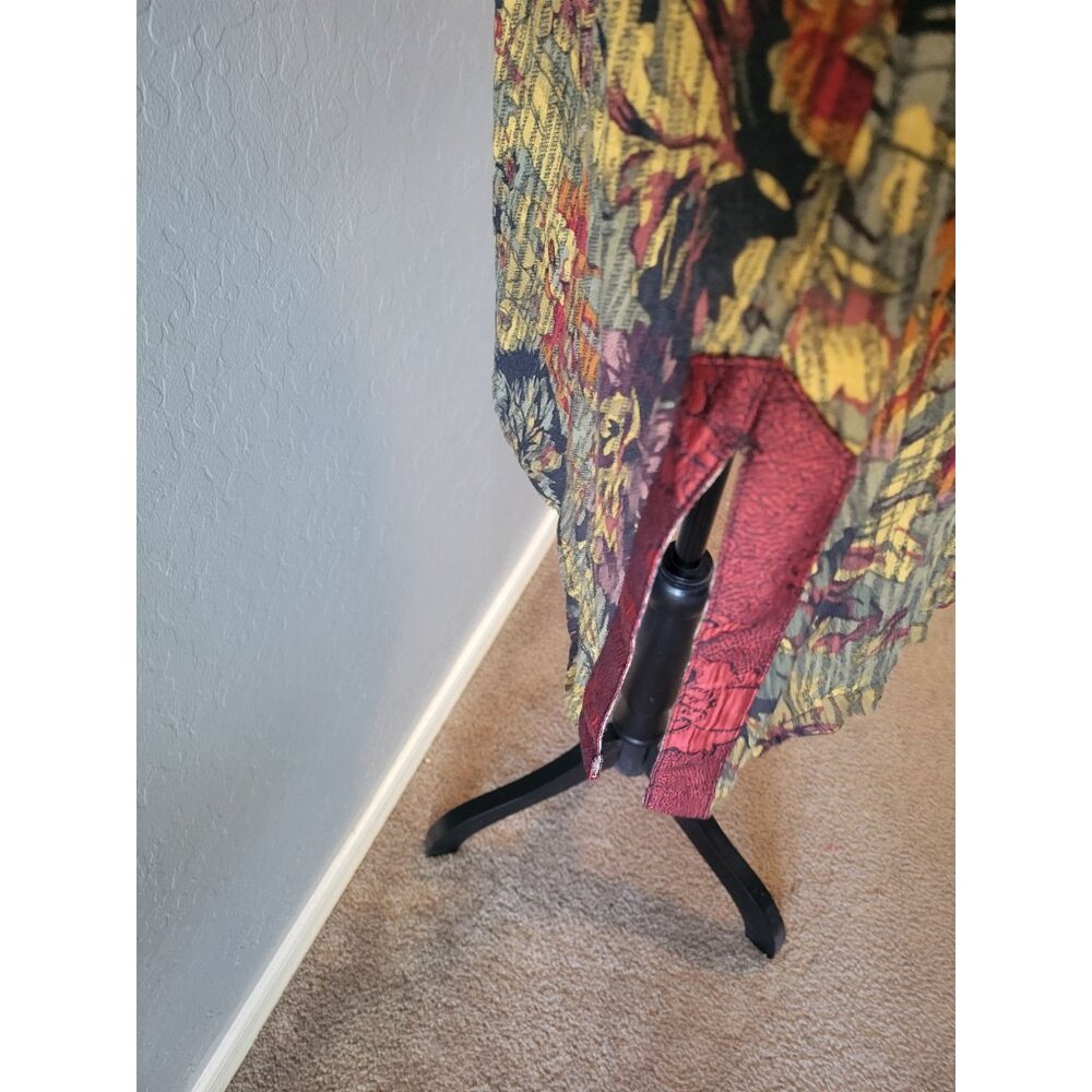 John Mark Artsy Asian Inspired Mandarin Collar Patchwork Floral Top Shacket 3X - Picture 6 of 10